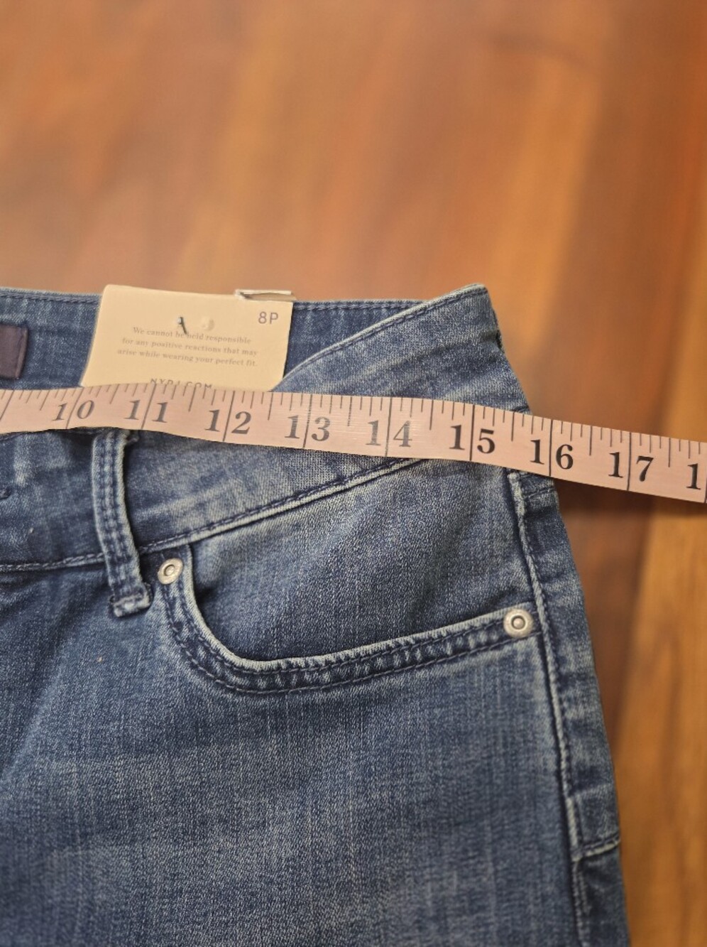 NYDJ Marilyn Straight Cool Embrace Lift Tuck Classic Blue Denim Jeans Size 8P - Picture 6 of 10
